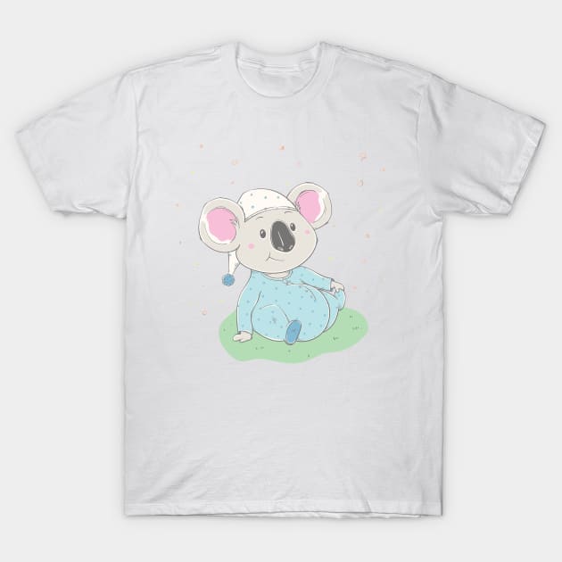 Lovely cute koala is sitting on the grass T-Shirt by daleone